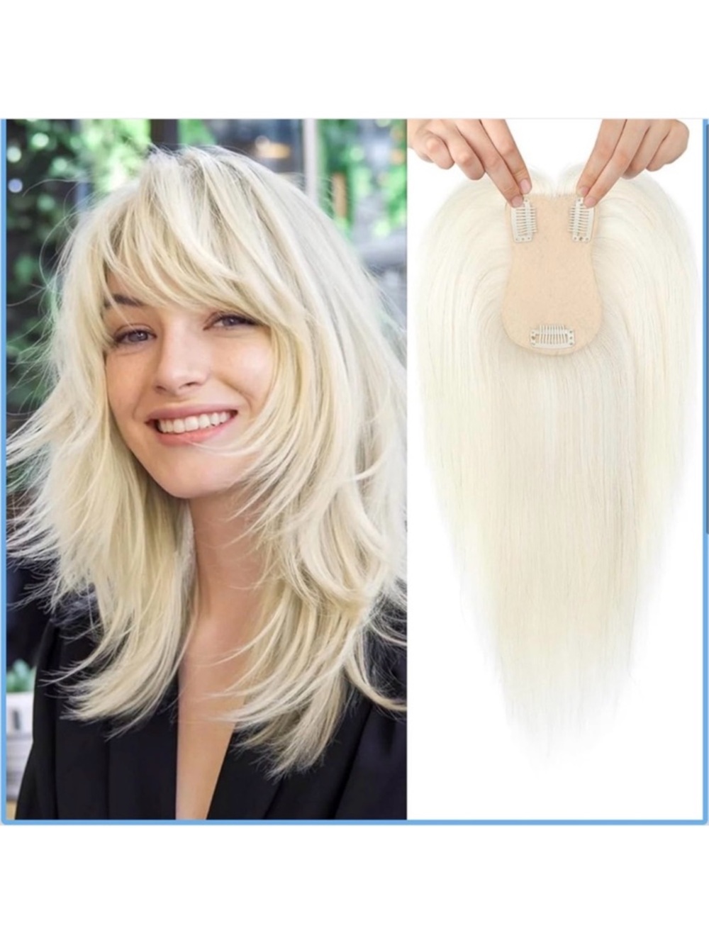100% Real Human Hair Toppers, 12 Inch Human Hair Toppers for Thinning Hair new